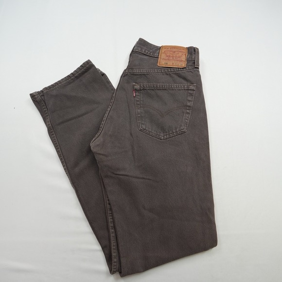 Vintage 1998 Levi's 501's Brown Denim Pants Slim Straight fits 30x34 Button Fly